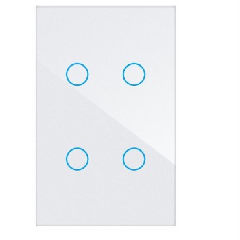 مفتاح إضاءة ذكي زيجبى 4 خط  لون ابيض واسود ورمادى