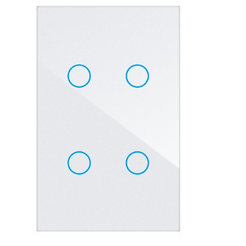 K.sozar - Zigbee 4 Gang Smart Wall Switch Glass touch Black, White& Grey